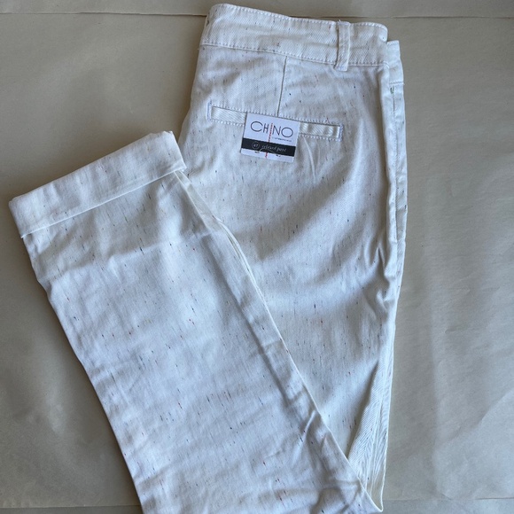 Anthropologie Chino Multi Speckled Raibow Splatter White Rolled up Pants Jeans - Picture 5 of 10